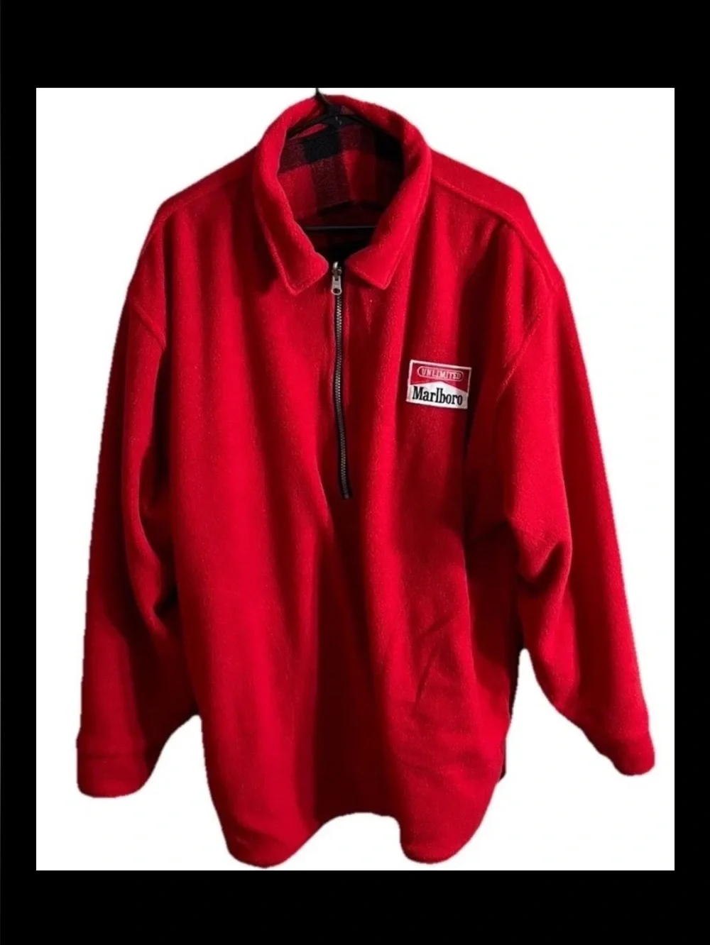 Marlboro Red Zip-Up Reversible Fleece Pullover XXL